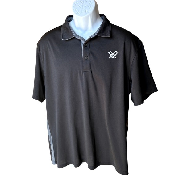 Vortex Other - Vortex Men's Polo Shirt, Black & Gray, XL, Performance, Athleisure, Quality